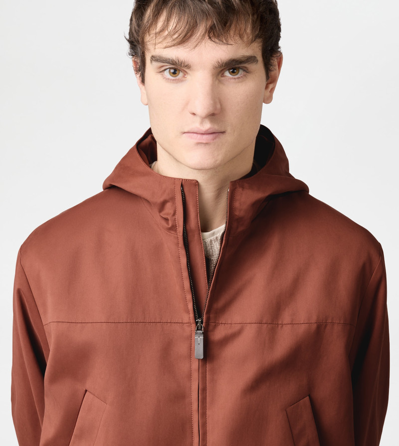 SHORT PARKA IN TECHNICAL CANVAS - BROWN 6