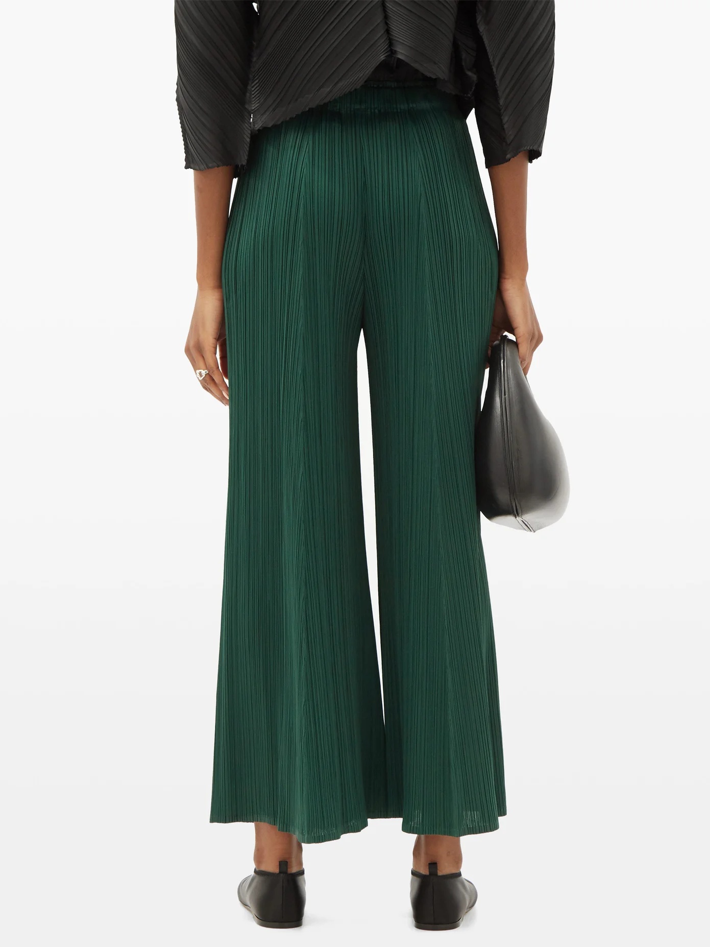 Technical pleated wide-leg trousers - 5