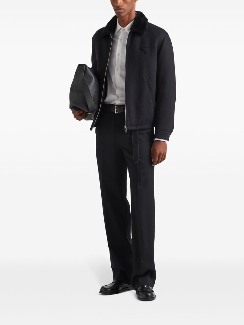 Prada Blouson shearling collar jacket outlook
