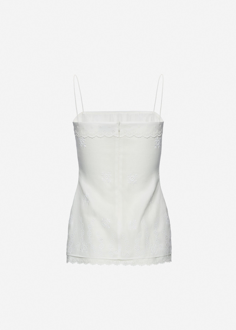 MAGDA BUTRYM Embroidered lace top in white outlook