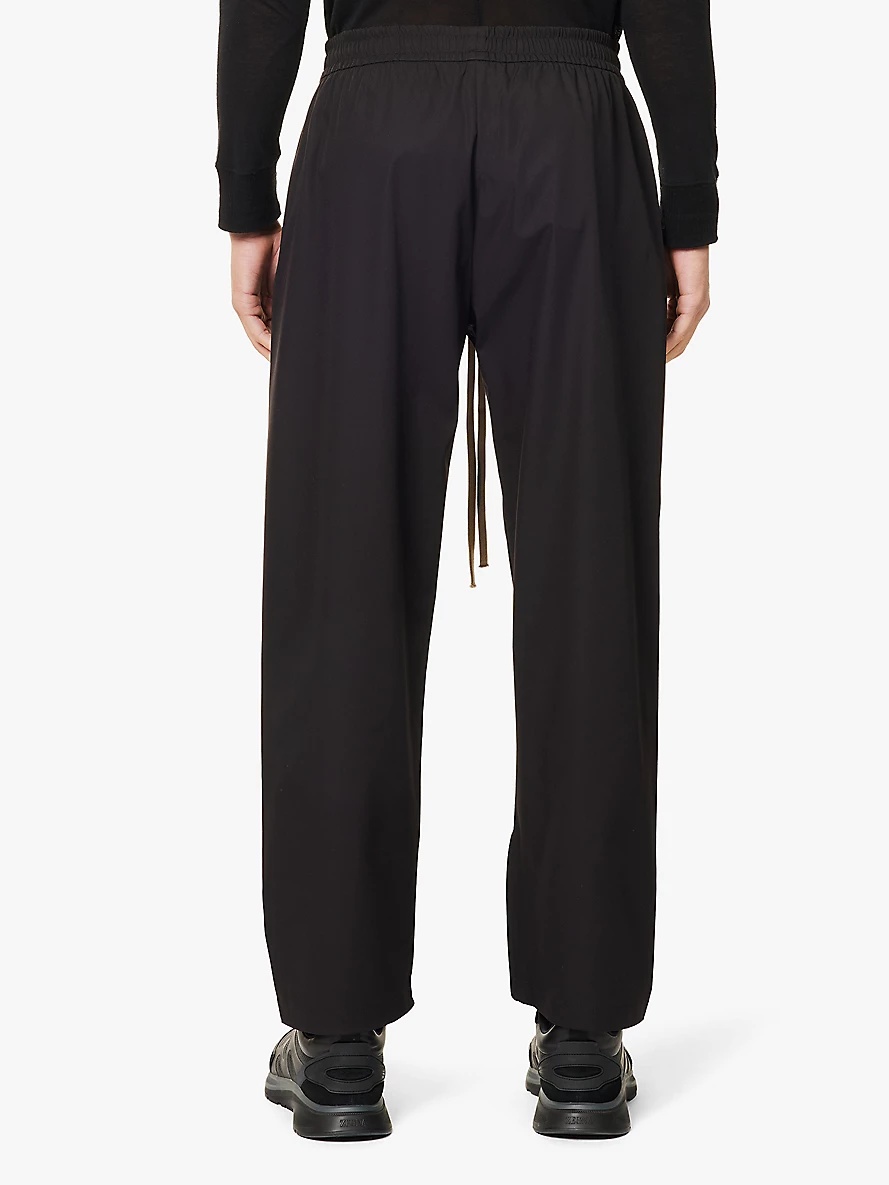 Straight-leg brand-patch stretch-woven trousers - 4