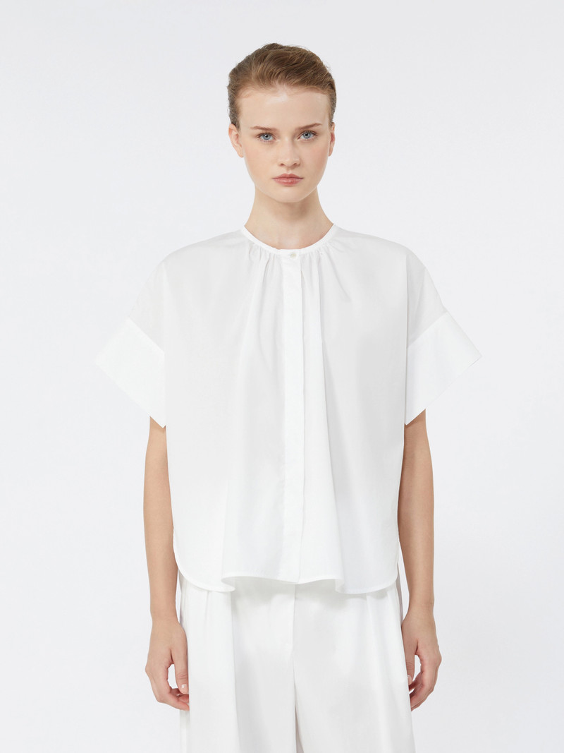 EDUCATA Cotton poplin crew-neck shirt - WHITE 3