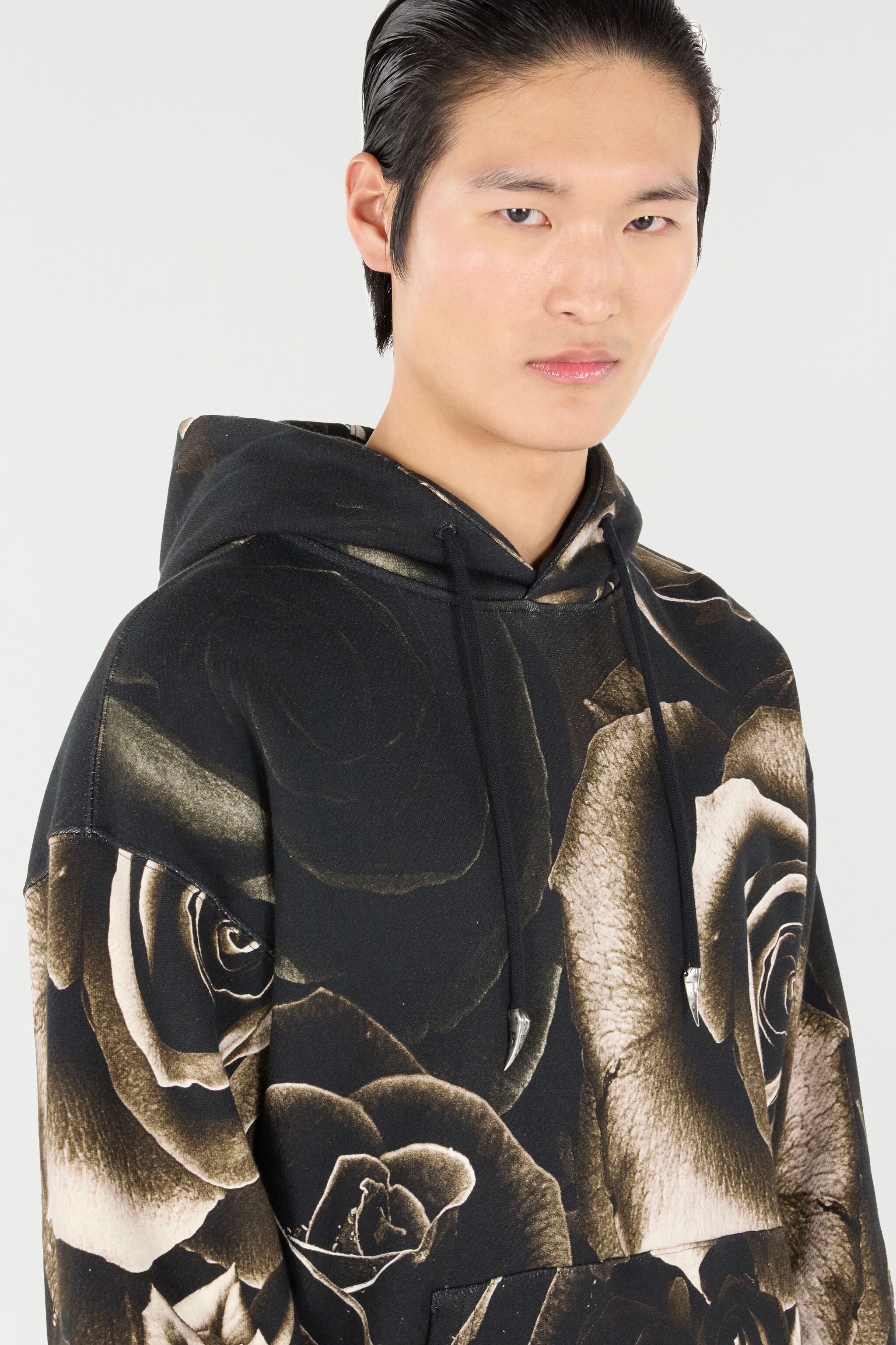 Rose-Print Hooded Sweatshirt - 7