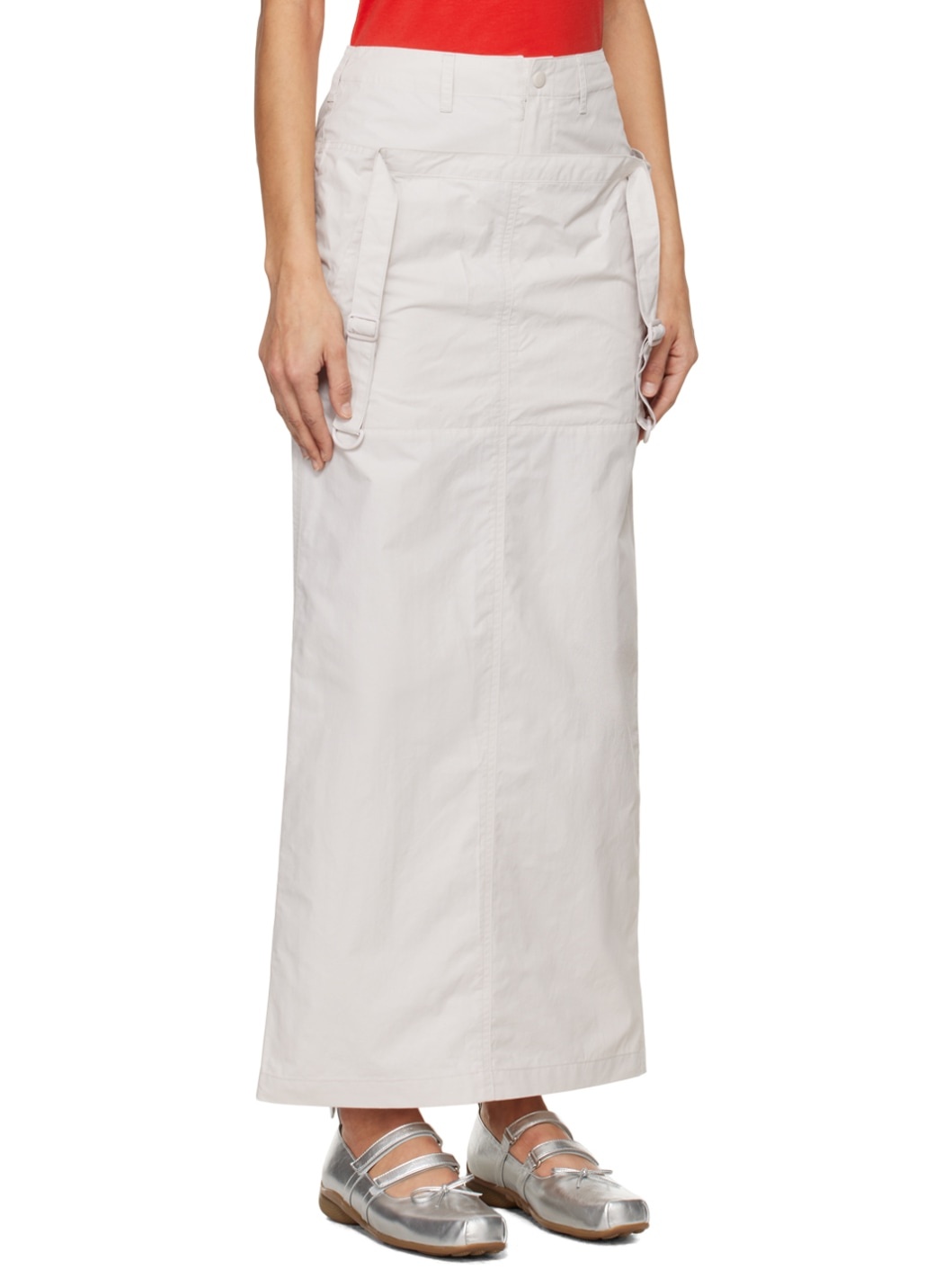 Gray Layered Maxi Skirt - 2