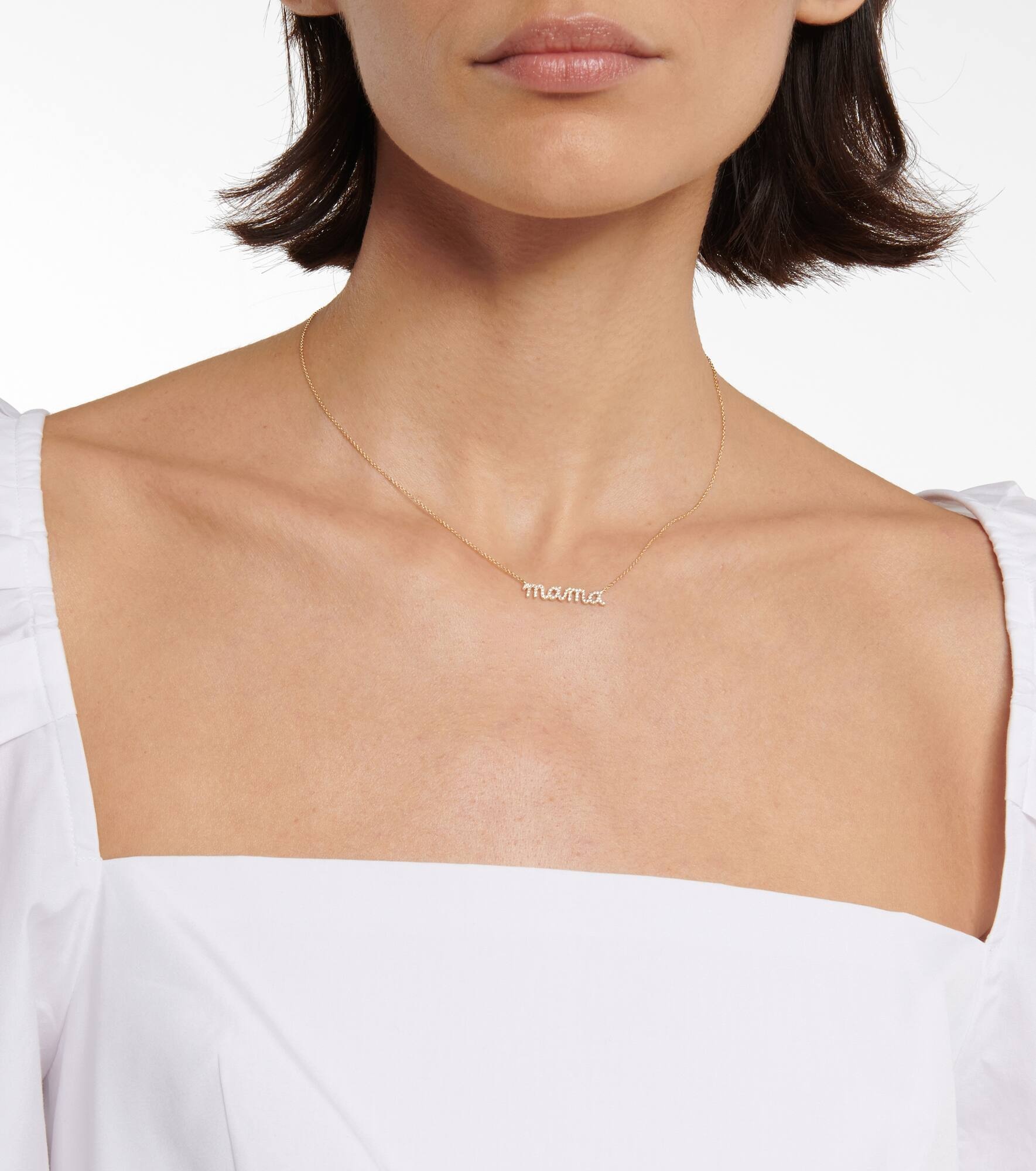 Mama 14kt yellow gold necklace with diamonds - 5