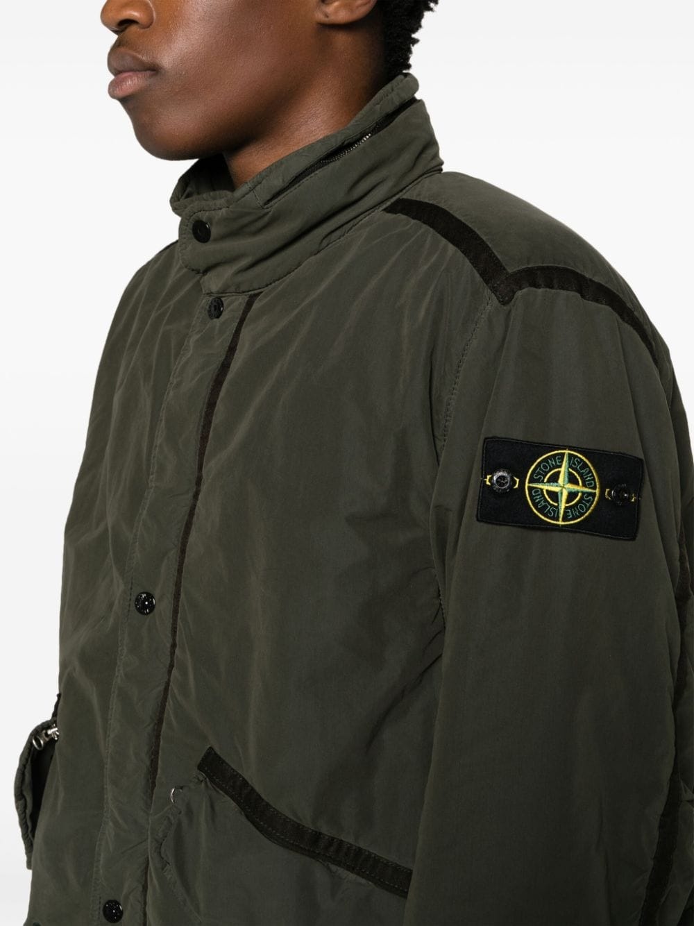 David compass-badge long raincoat - 5