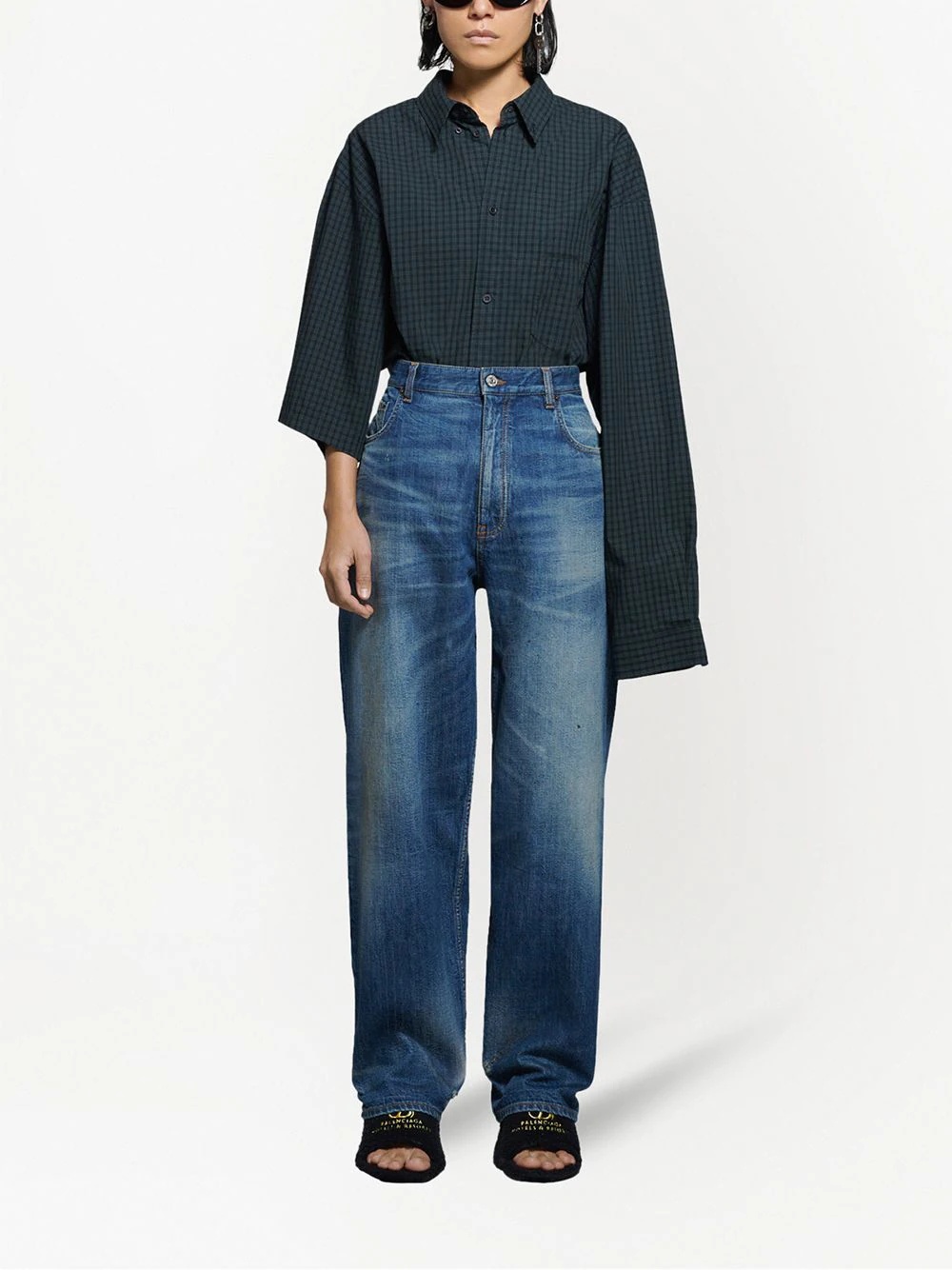 wide-leg organic denim jeans - 2