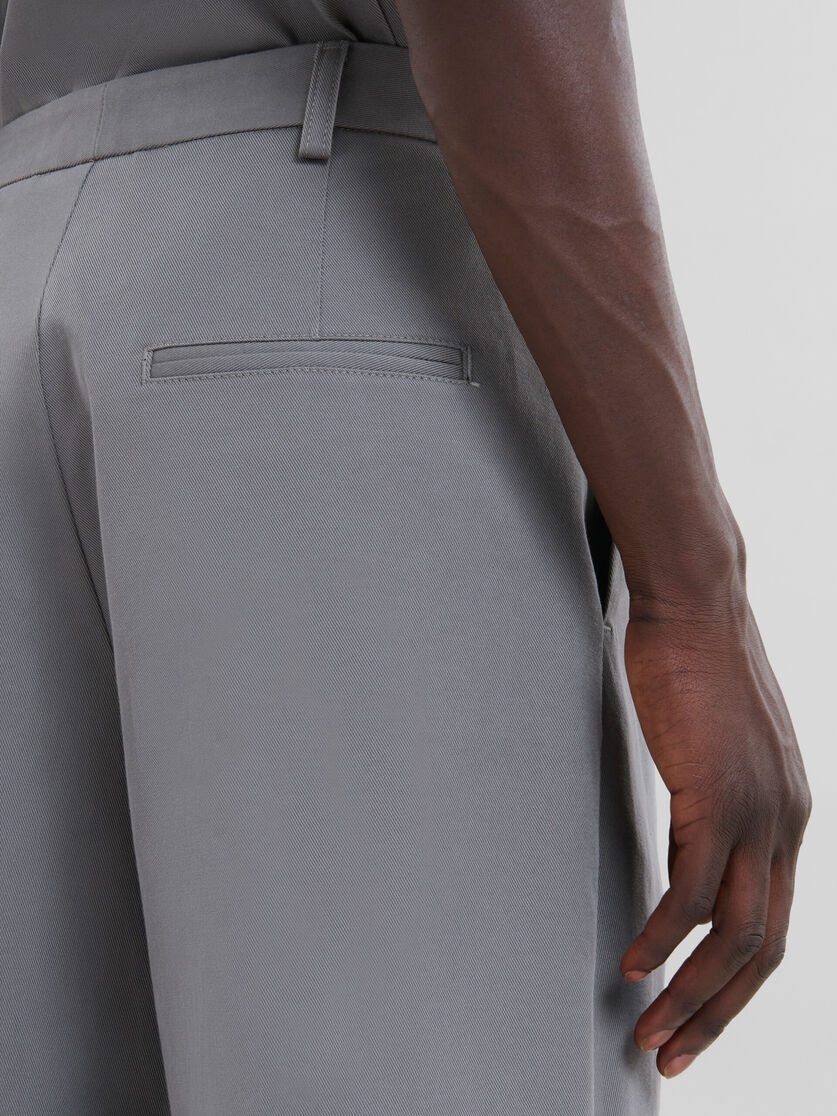 GRAY GABARDINE CLASSIC TROUSERS - 4