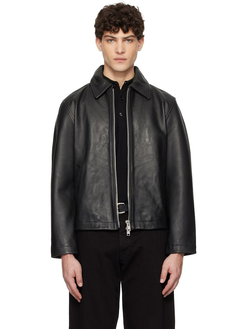 Black Short Leather Jacket 1