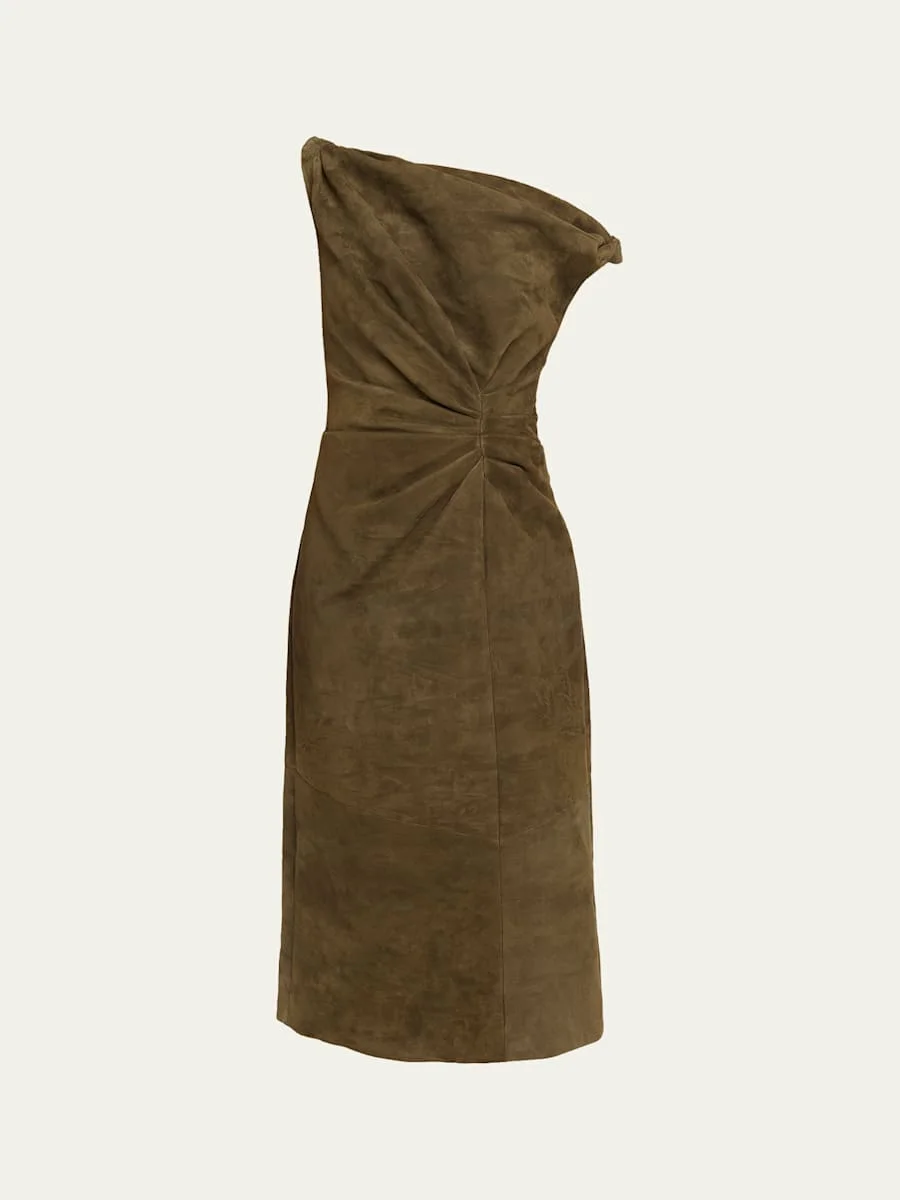 Kaelin Off-The-Shoulder Suede Mini Dress - 1