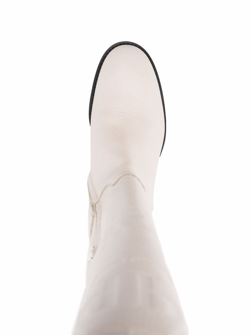 embossed-logo knee-high boots 4