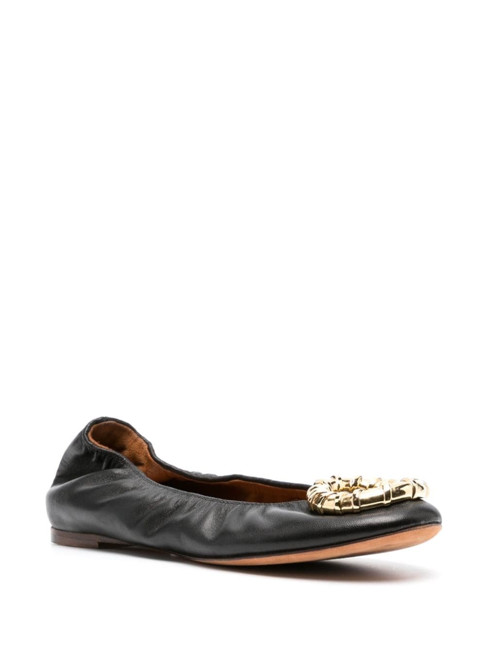 buckled leather ballerina shoes - 2