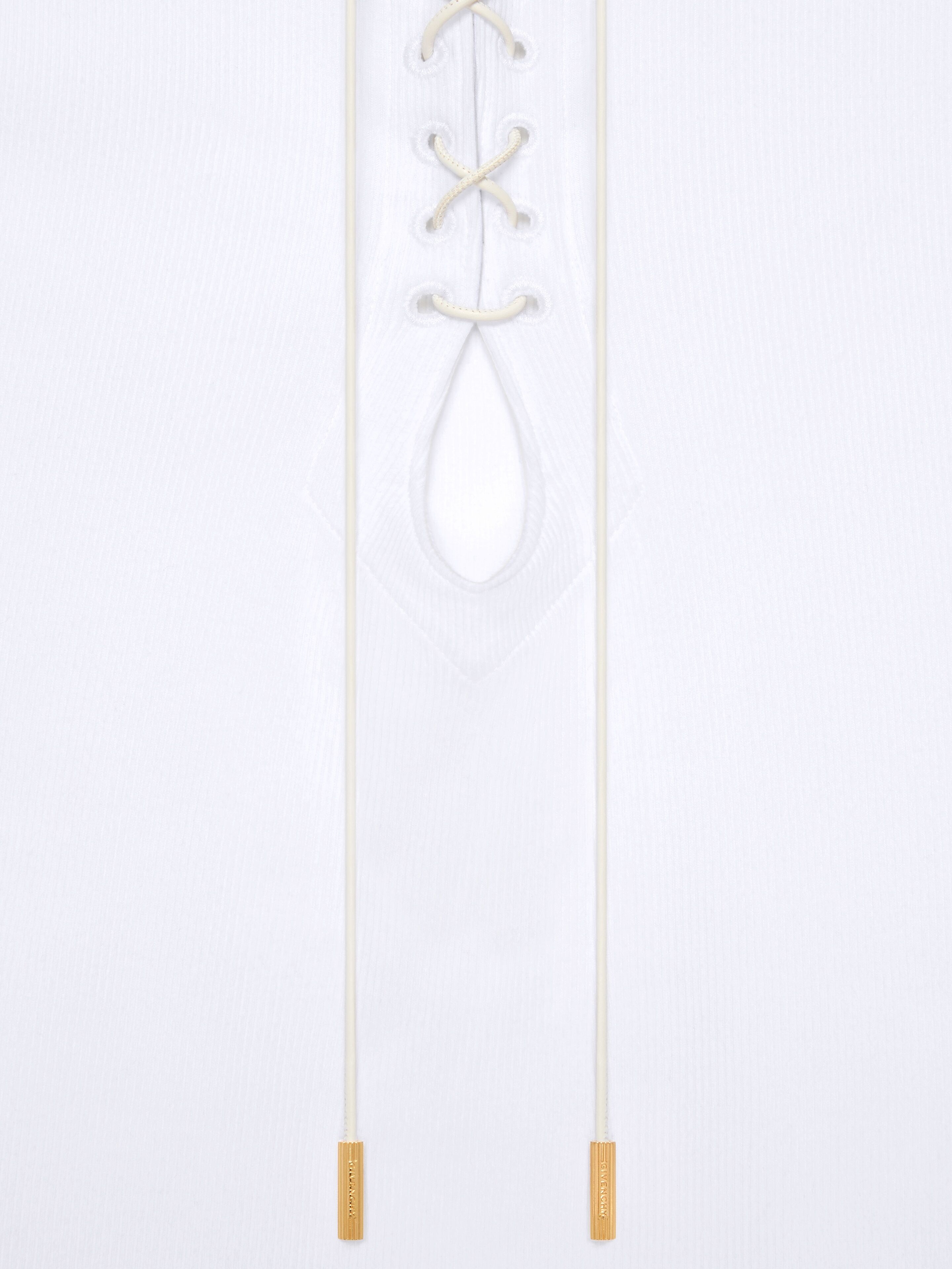 SLIM FIT TANK TOP IN COTTON WITH LACES AND 4G DETAIL - 4