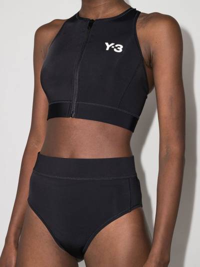Y-3 logo-print high-rise bikini bottoms outlook