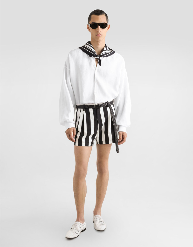 Dolce & Gabbana Long-sleeved silk shirt with pussy-bow outlook