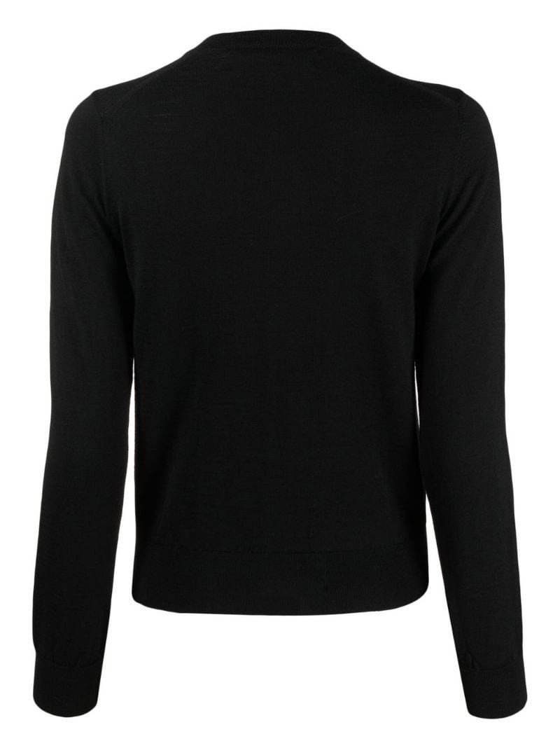 Comme des Garçons GIRL floral-embroidered wool cardigan outlook
