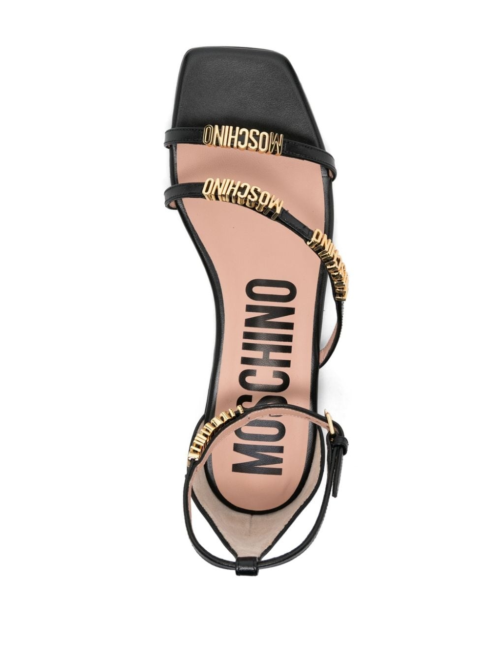 logo-lettering leather sandals - 4