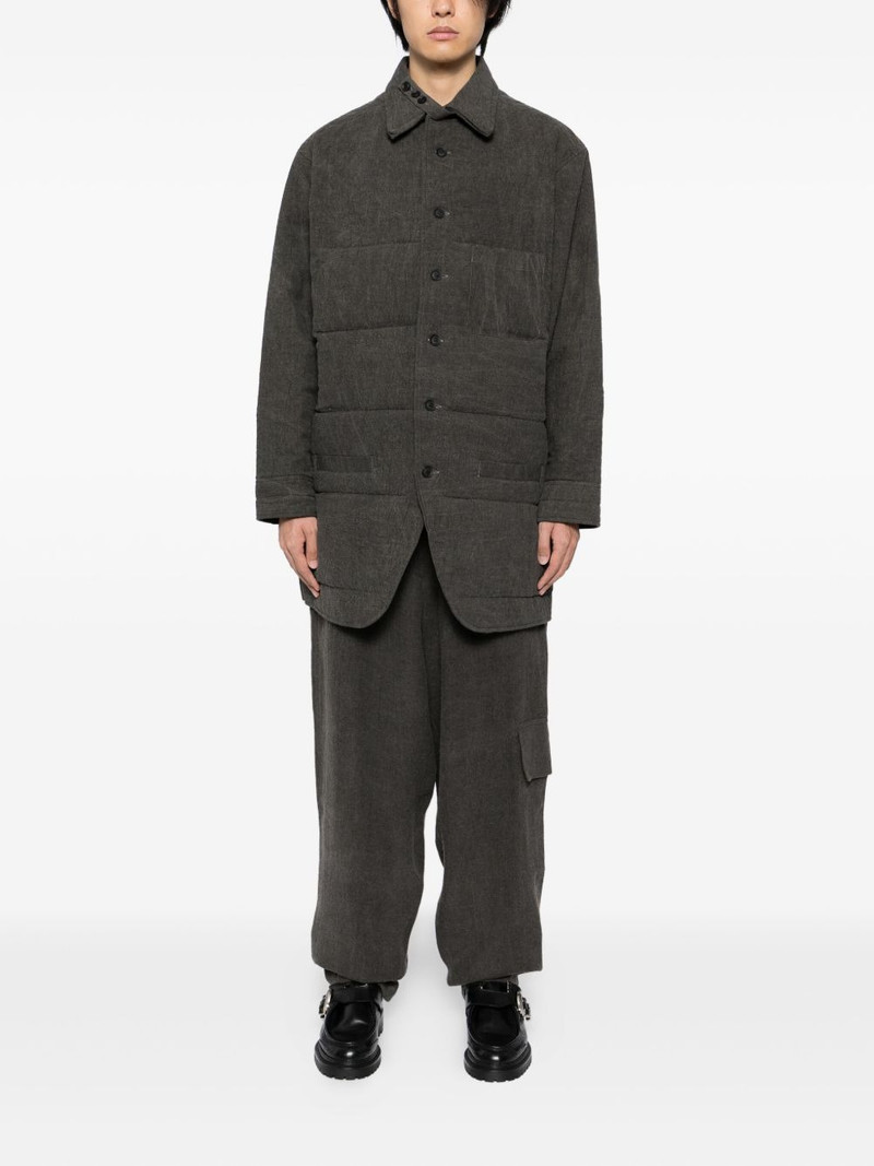 Yohji Yamamoto gusset-collar padded jacket outlook