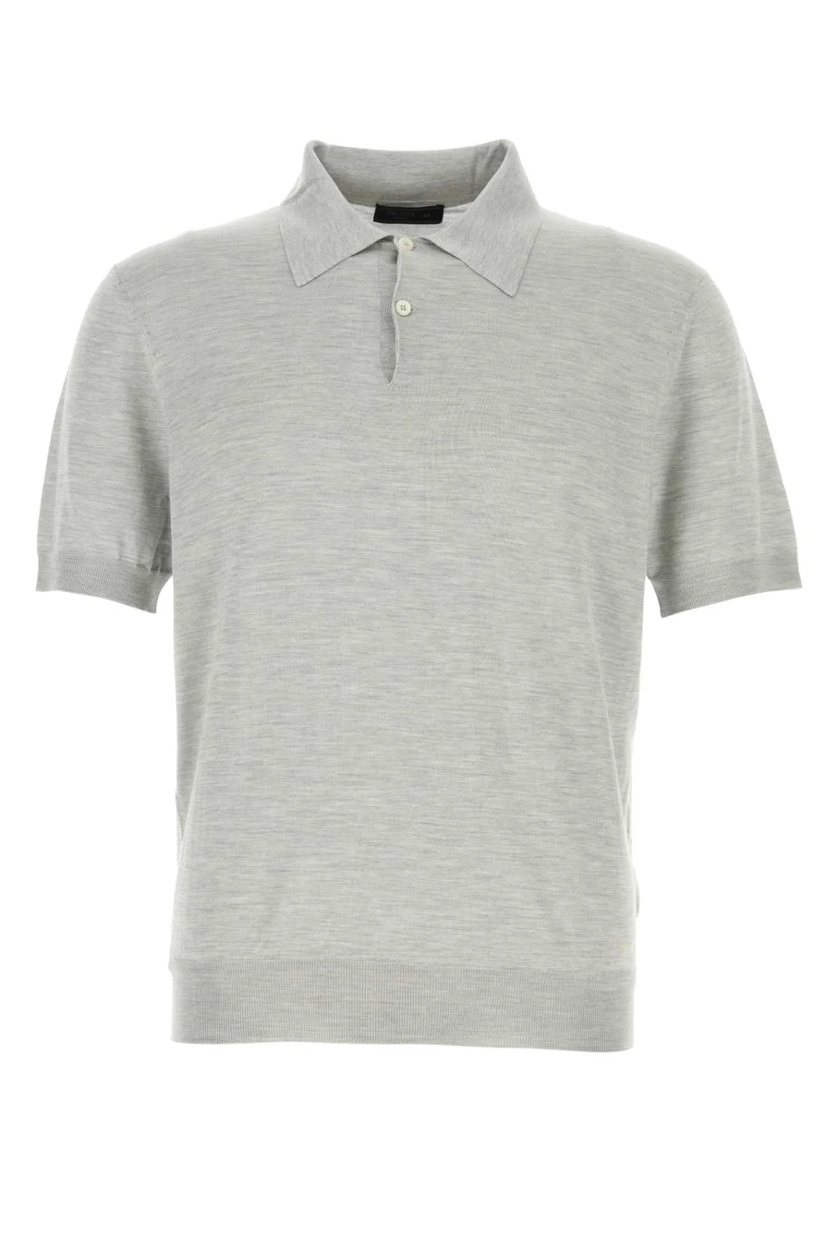 Prada Men Grey Silk Polo Shirt - 1