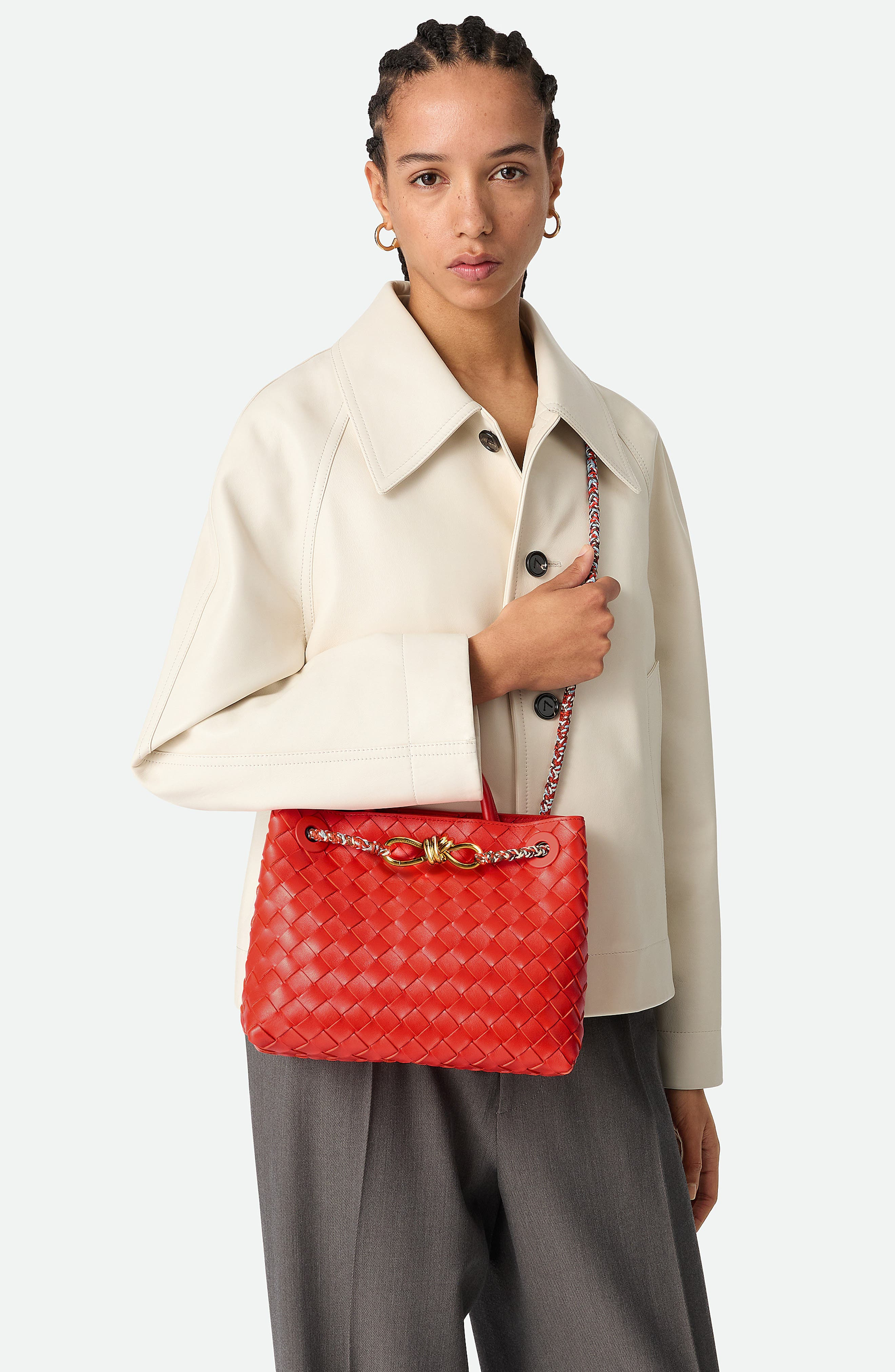 Bottega Veneta Small Andiamo Intrecciato Leather Shoulder Bag in 8562 Cherry T/Mult-Mb-C.t at Nordst - 2