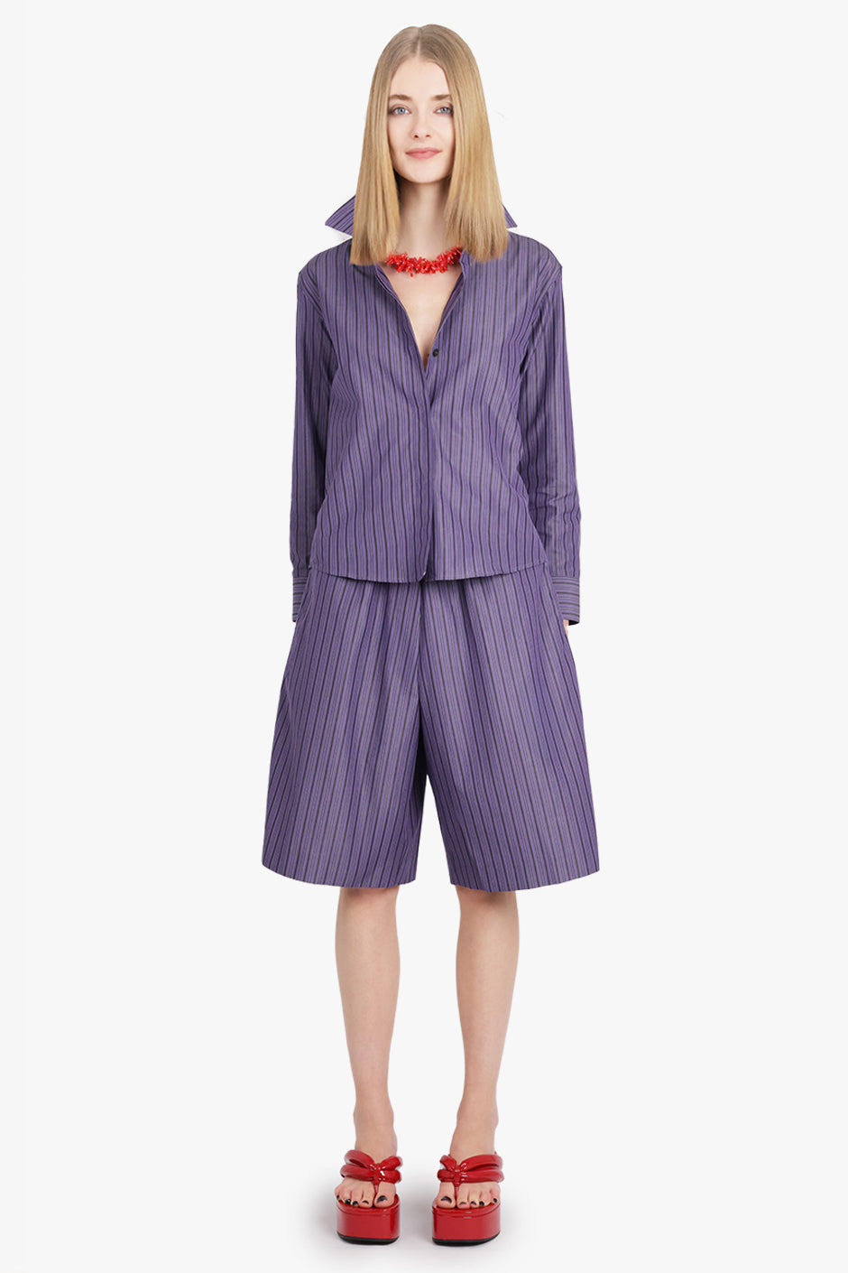 POMY STRIPE LONG LENGTH SHORT | PURPLE STEEL - 2