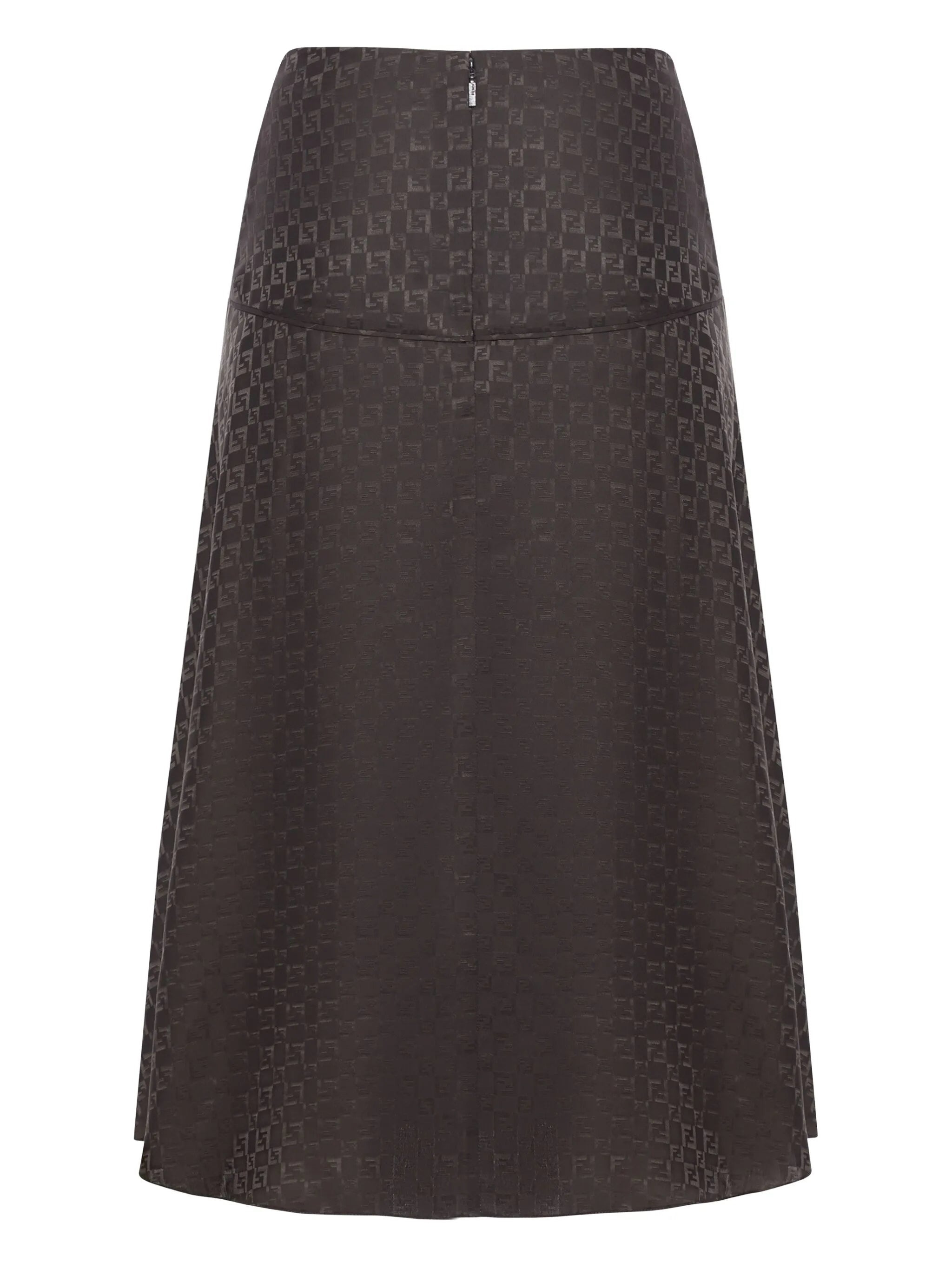 Fendi Logo-plaque Flared Midi Skirt - 2