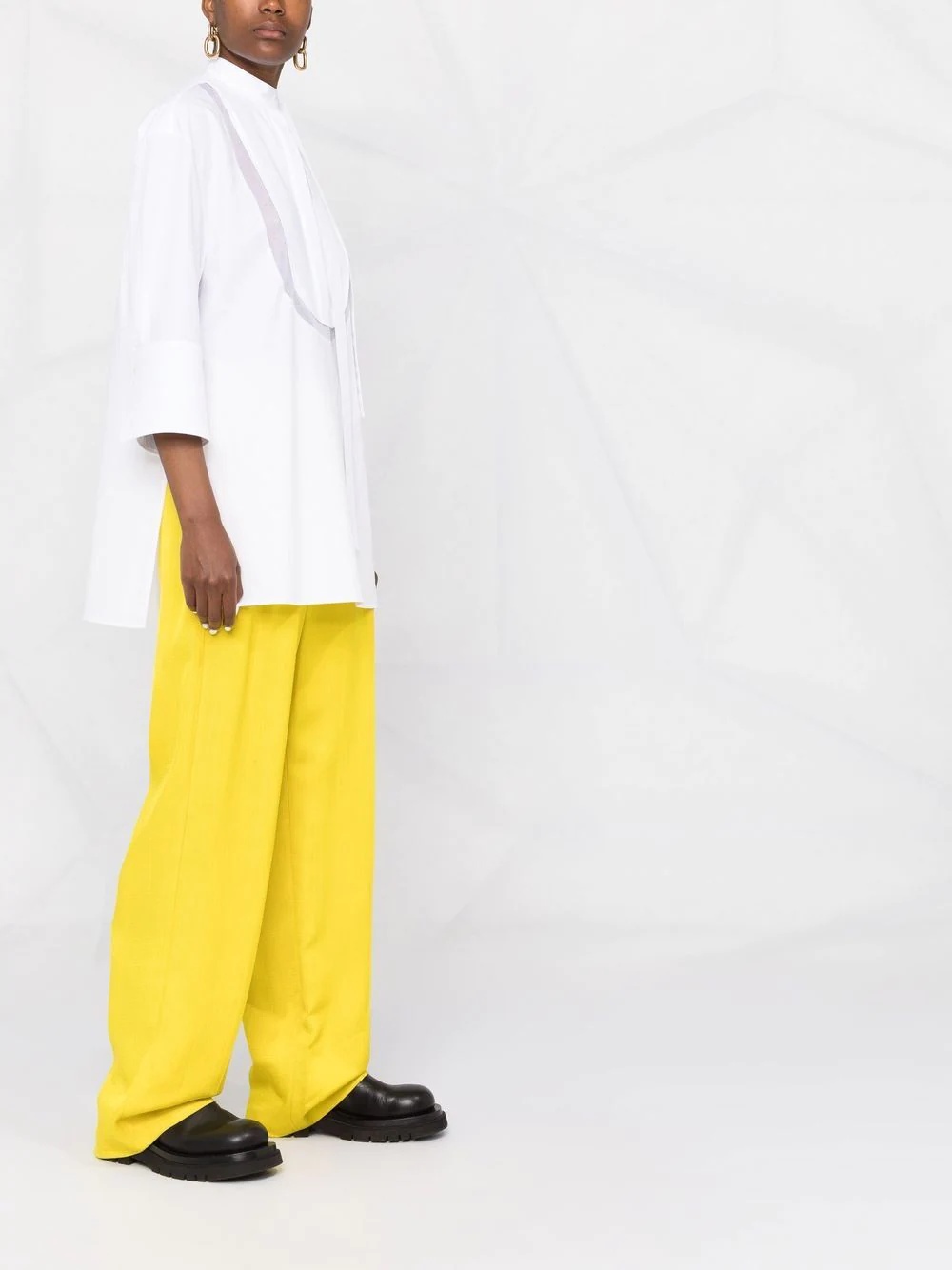 side neck tie fastening blouse - 4