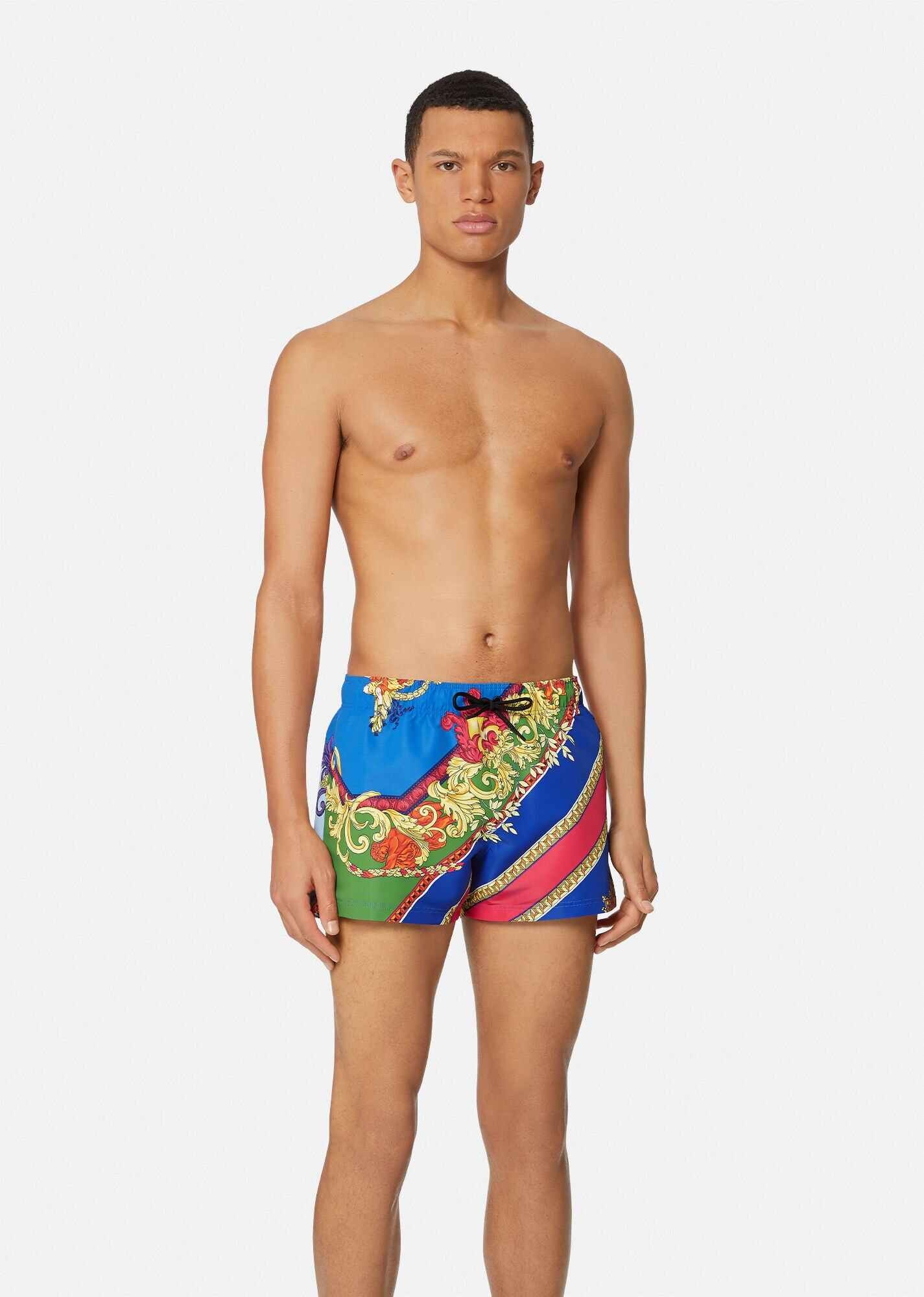 Medusa Renaissance Print Short Swim Shorts - 2