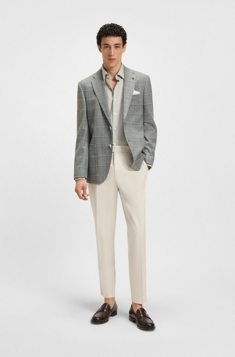 BOSS MACHINE-WASHABLE TAPERED-FIT TROUSERS IN STRETCH FABRIC outlook