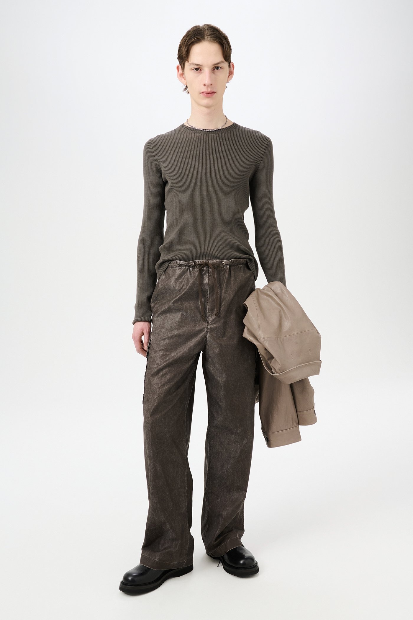 Way Trouser Brown Wash Out Nylon - 2