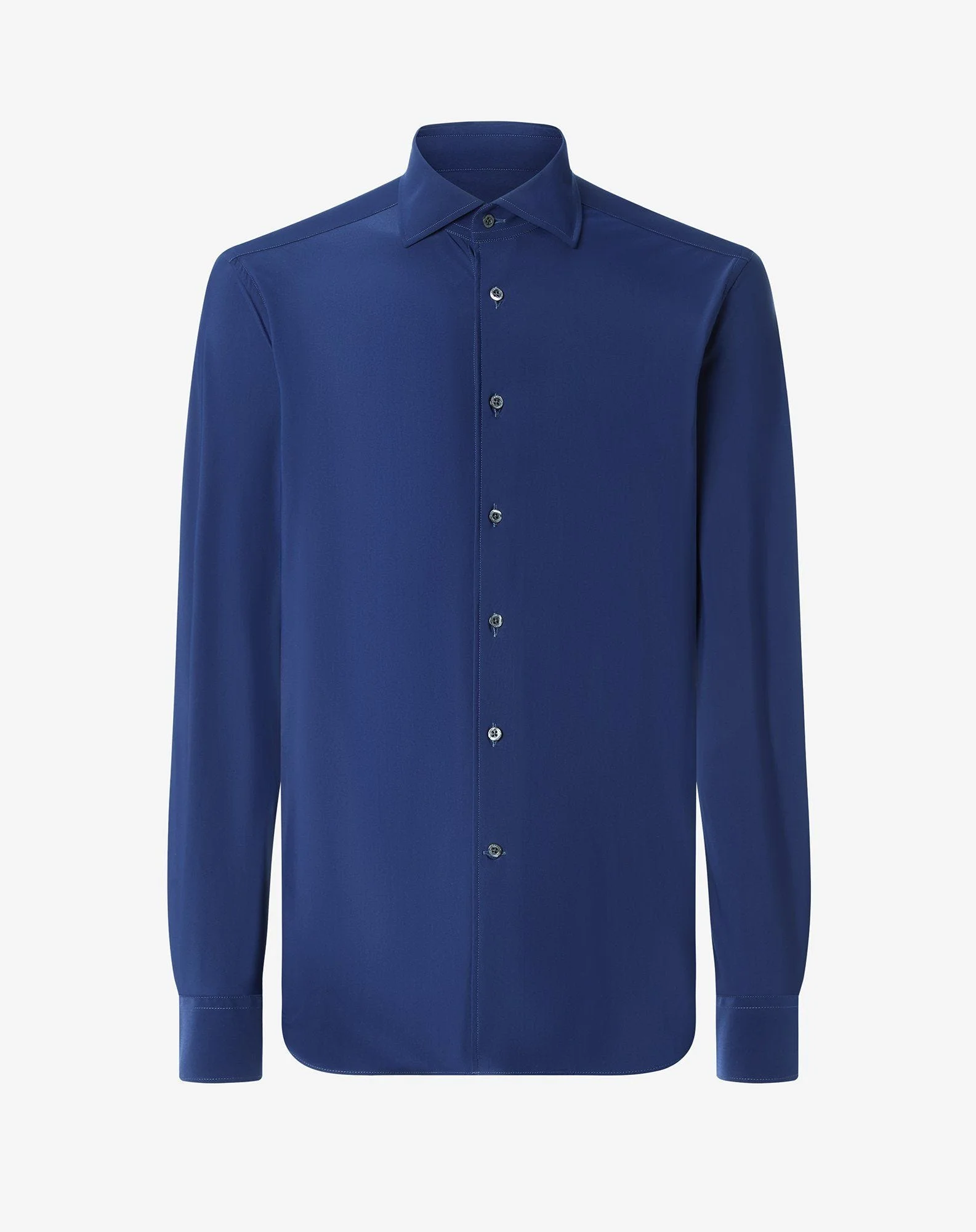 Blue bi-elastic fabric shirt - 1