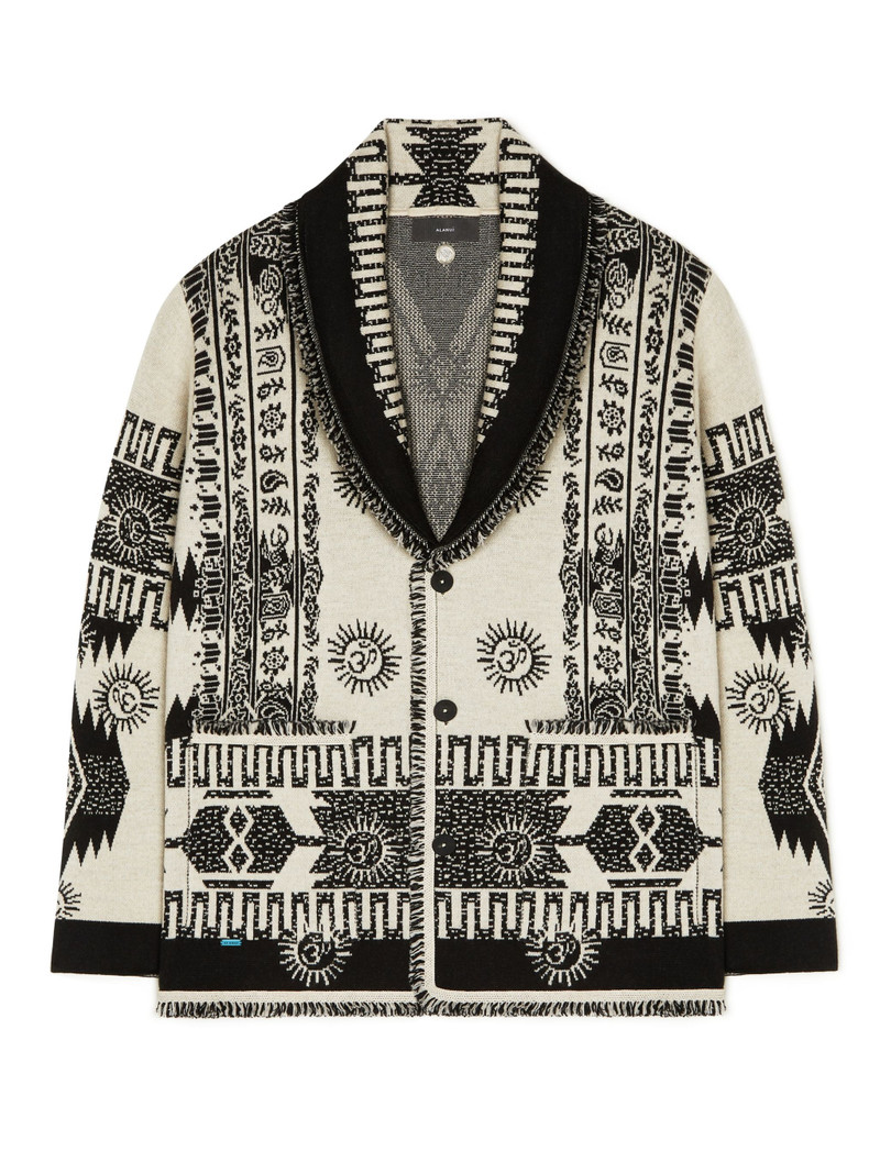 Wood Block Ibrid Jacquard Cardigan 1