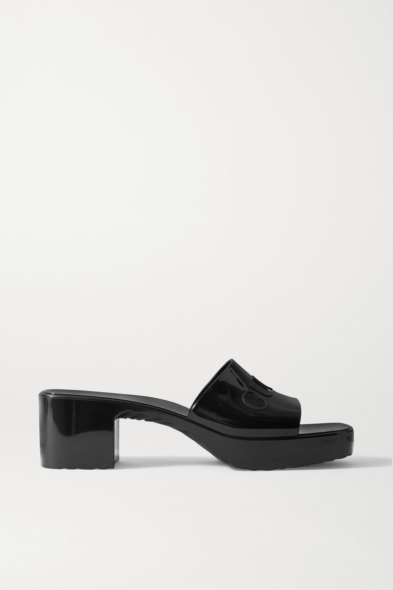 Plastique logo-embossed rubber mules - 1