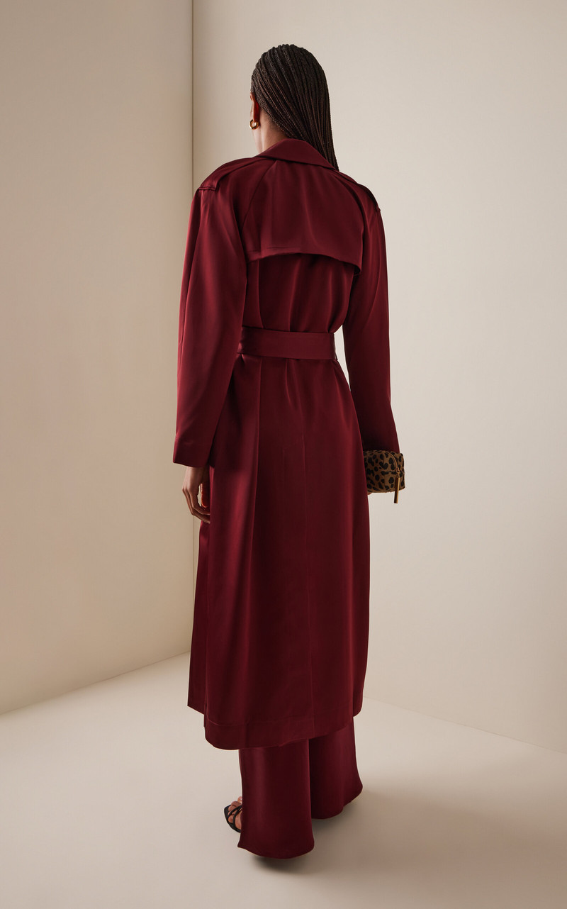 Barb Satin Trench Coat burgundy 4