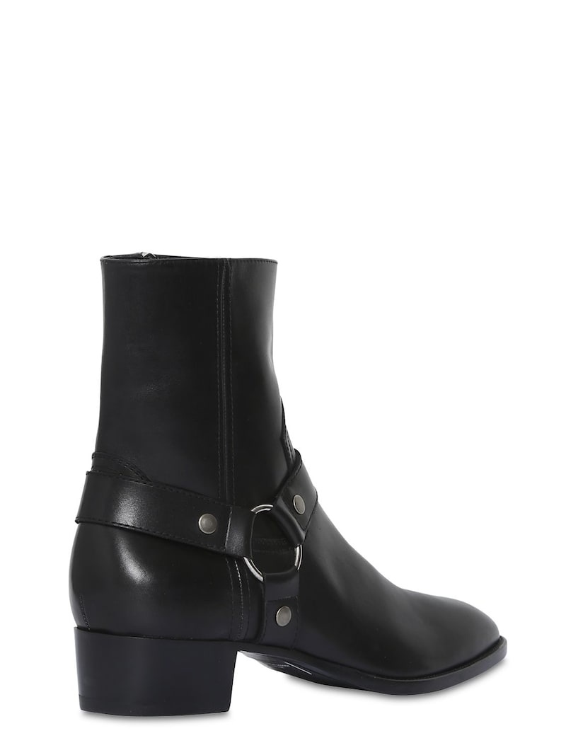 40MM WYATT BELTED LEATHER CROPPED BOOTS - 5