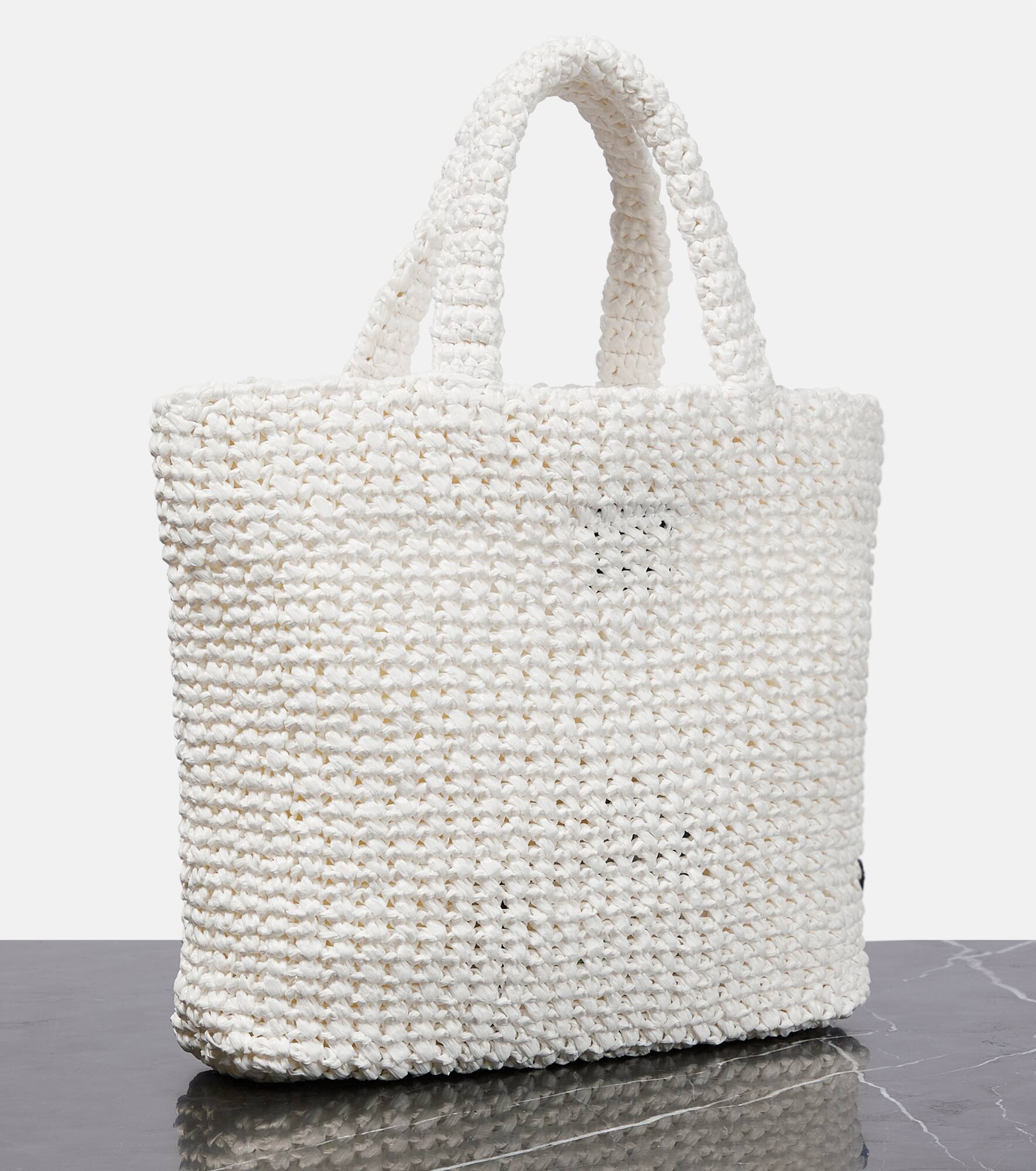 Small logo crochet tote bag - 4