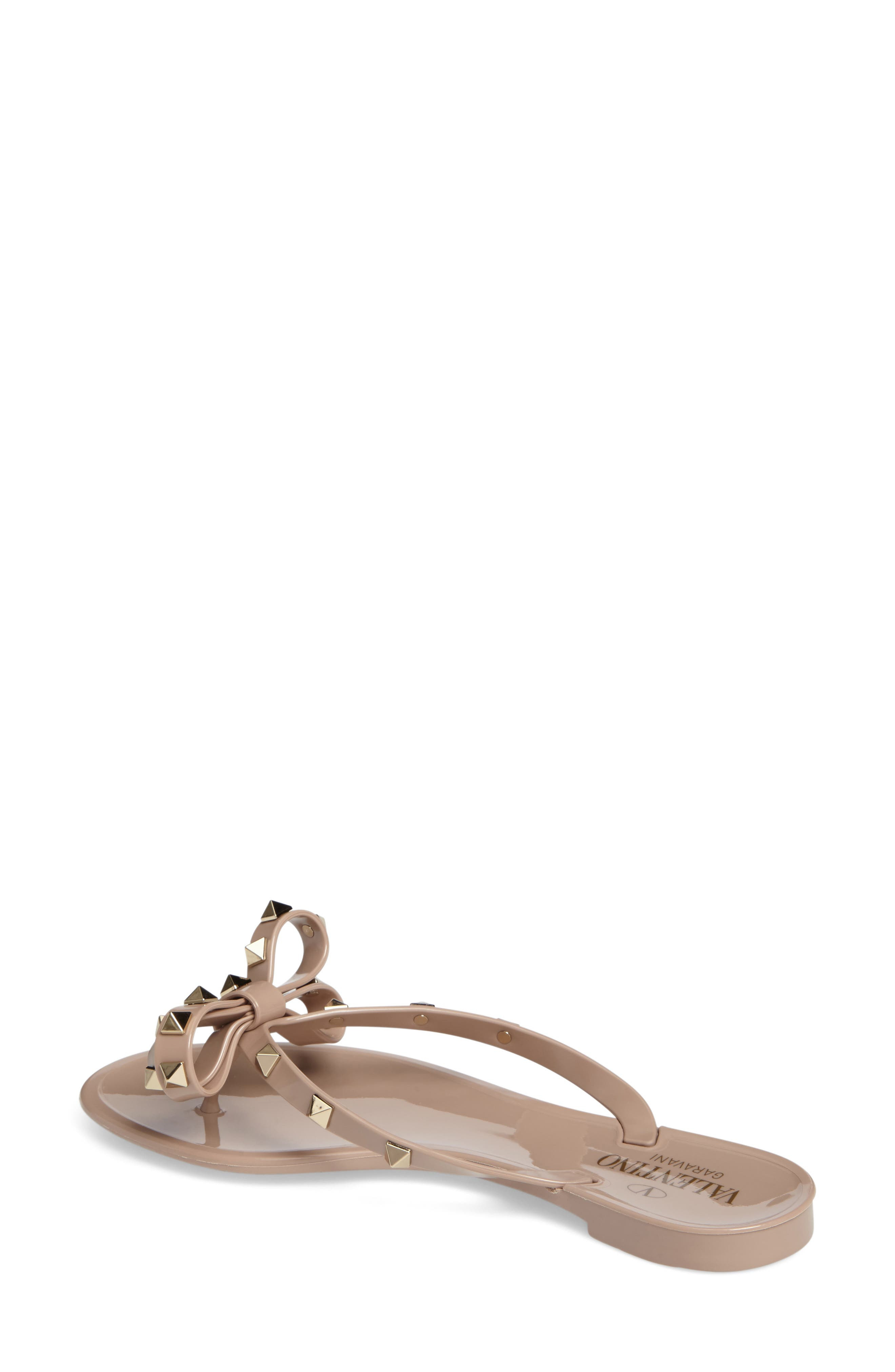 Valentino Garavani Rockstud Jelly Flip Flop in P45 Poudre at Nordstrom - 2