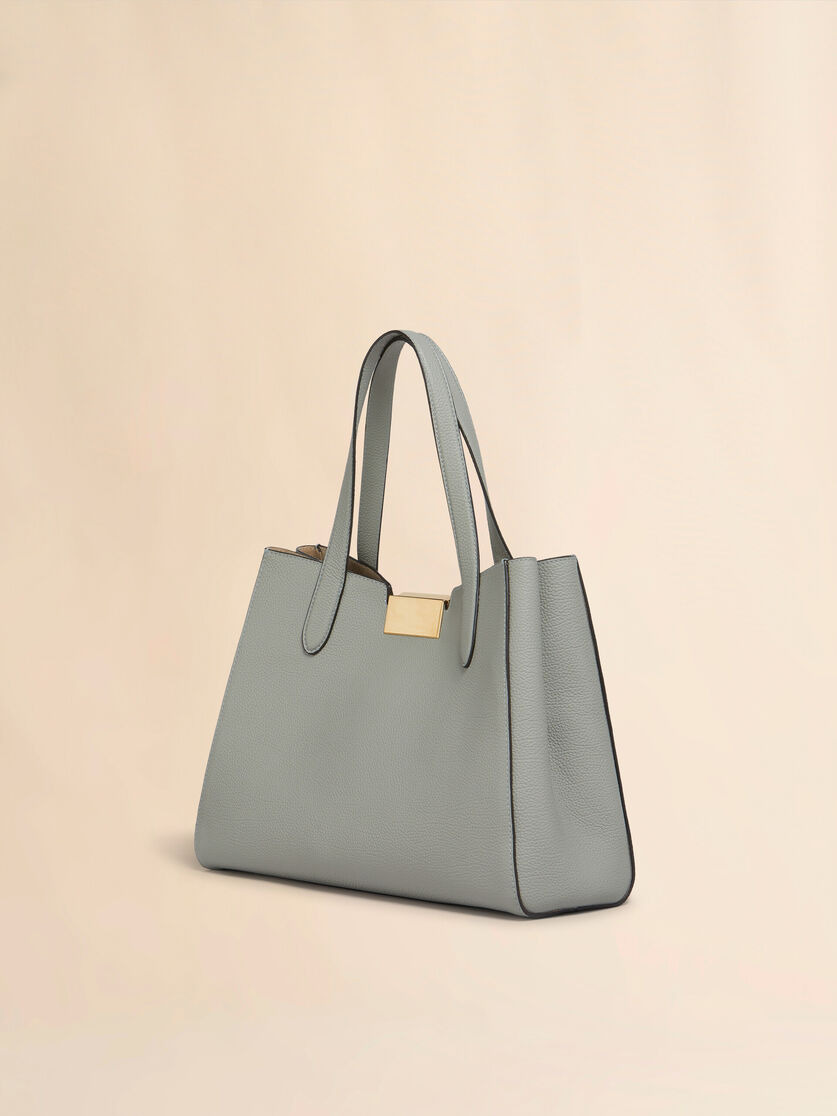GREY LEATHER TRUNKAROO TOTE HANDBAG - 2