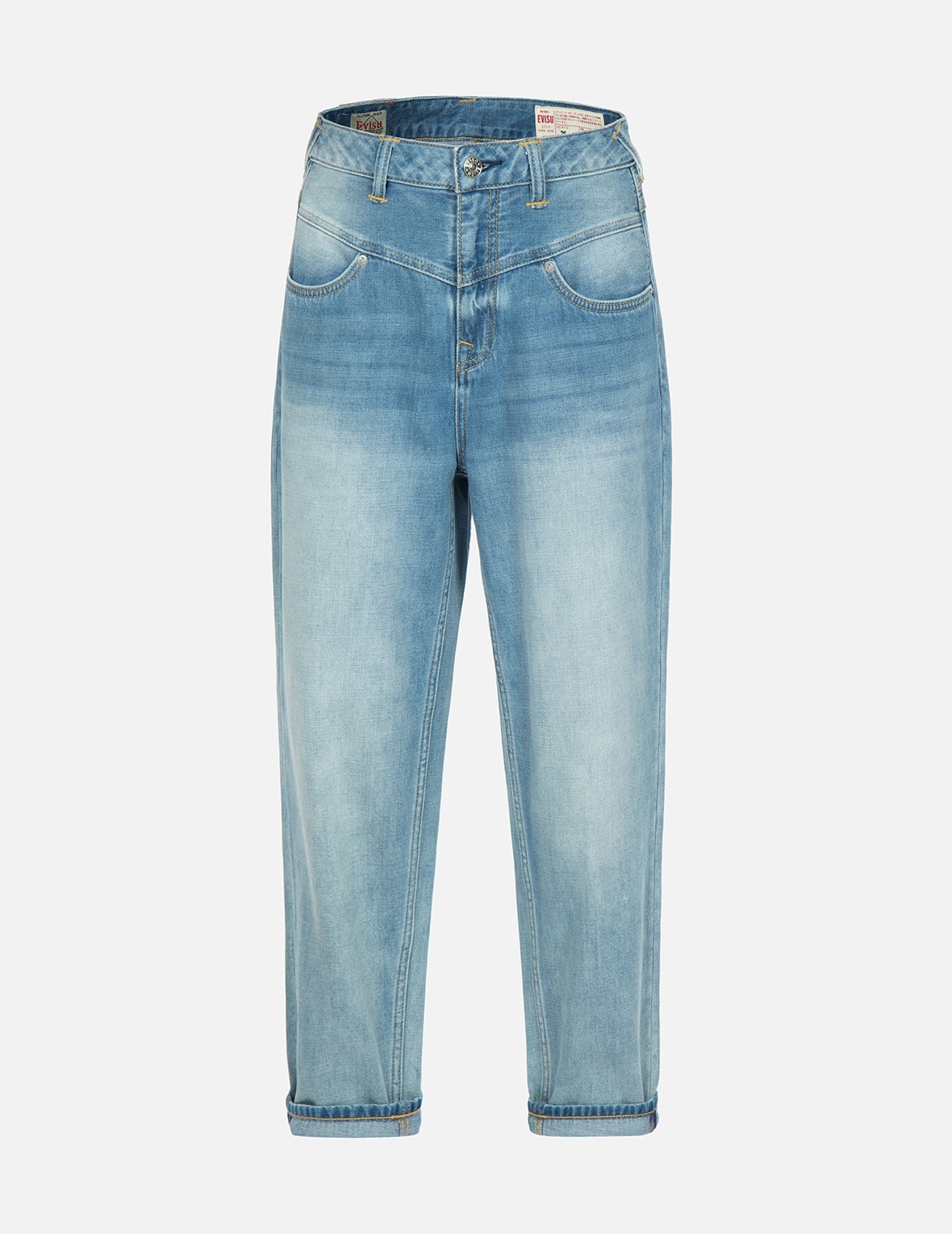 GRAFFITI DARUMA DAICOCK PRINT DENIM TAPER JEANS - 1