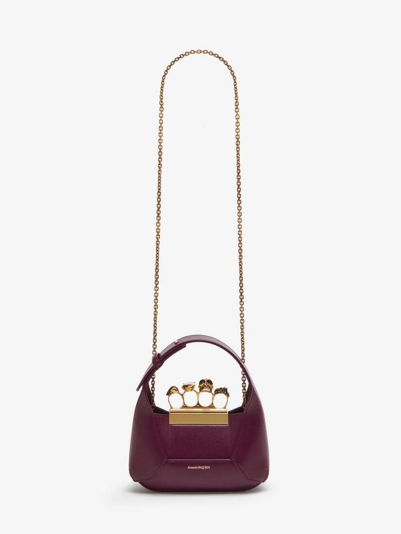 Women's The Jewelled Hobo Mini Bag in Burgundy - 5