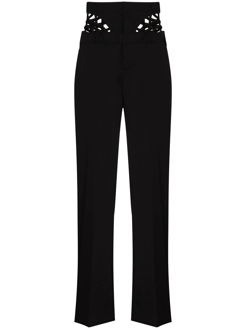 cutout-detail high-waist trousers - 1