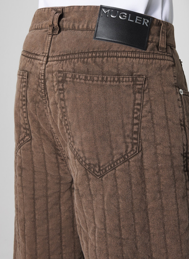 brown straight quilted pants 3
