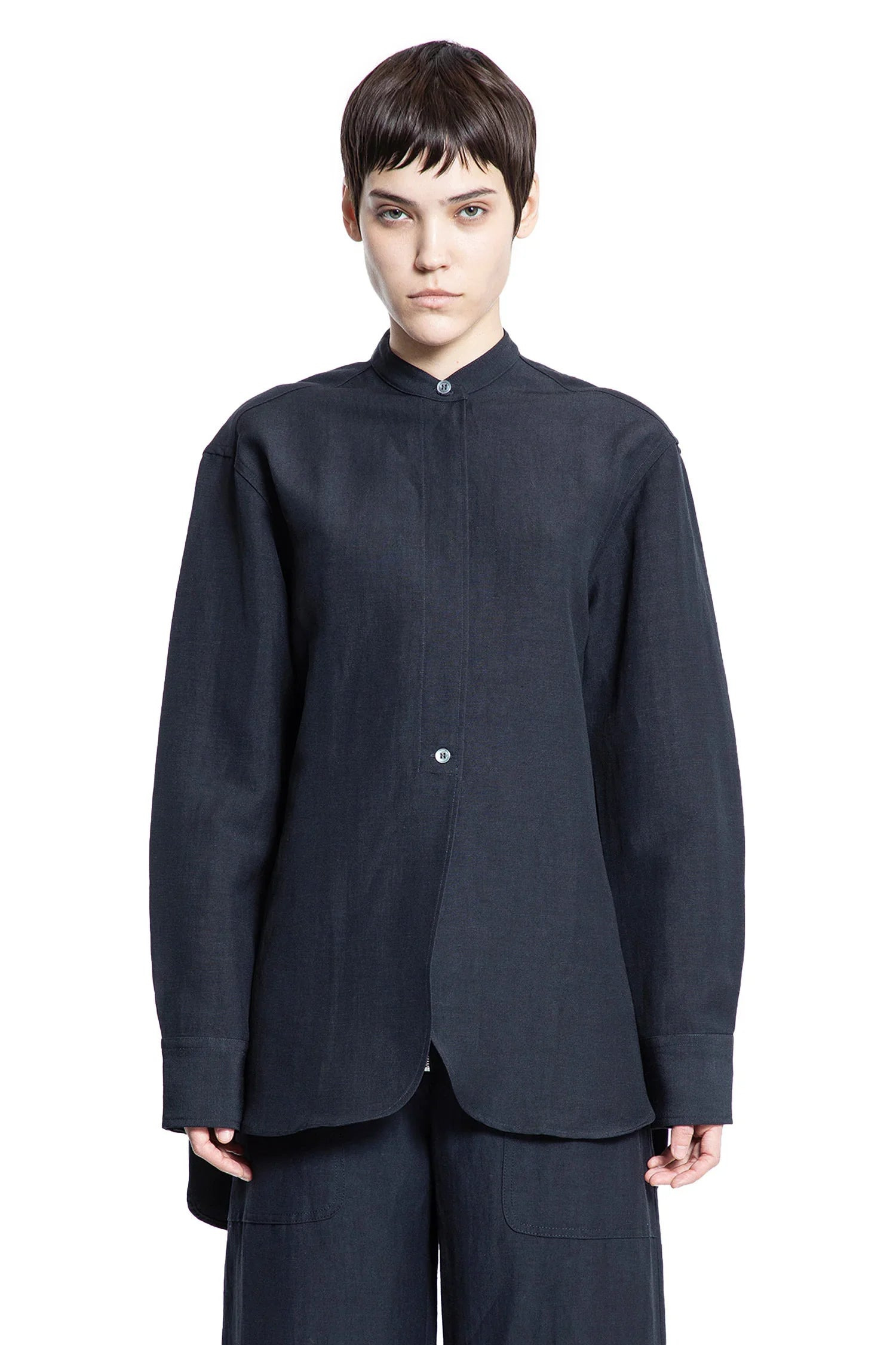 Curved-Hem-Shirt - 1