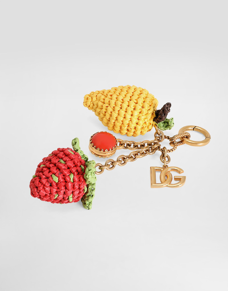 Metal and rafia keychain 3