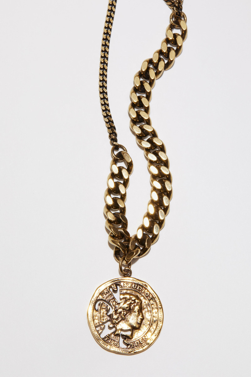 Long coin necklace - Antique gold 5