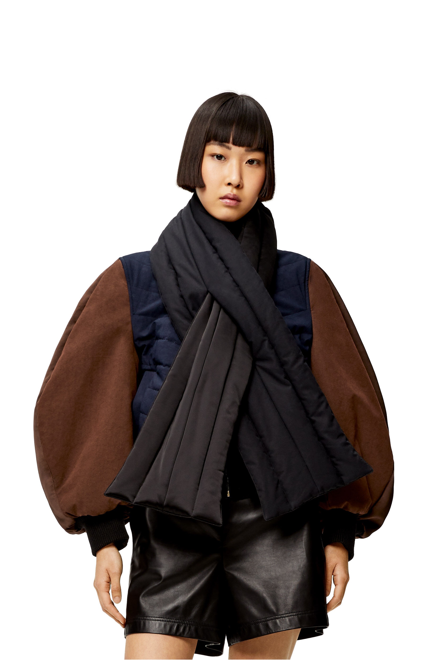 Circular sleeve bomber jacket in cotton - 3