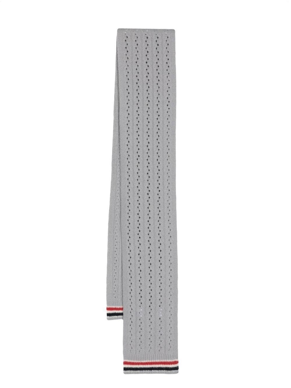cable pointelle-knit scarf - 1