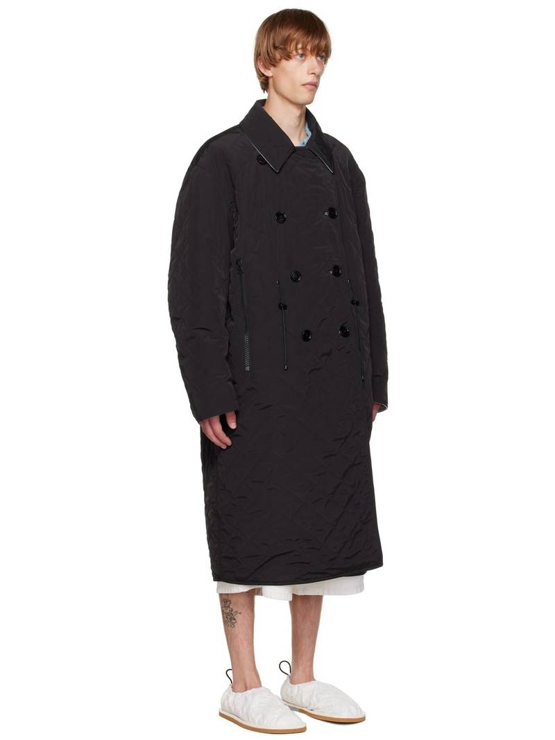 Dries Van Noten Silver Double-Breasted Reversible Coat outlook