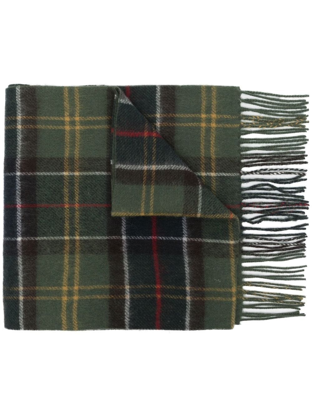 tartan-pattern wool scarf - 1