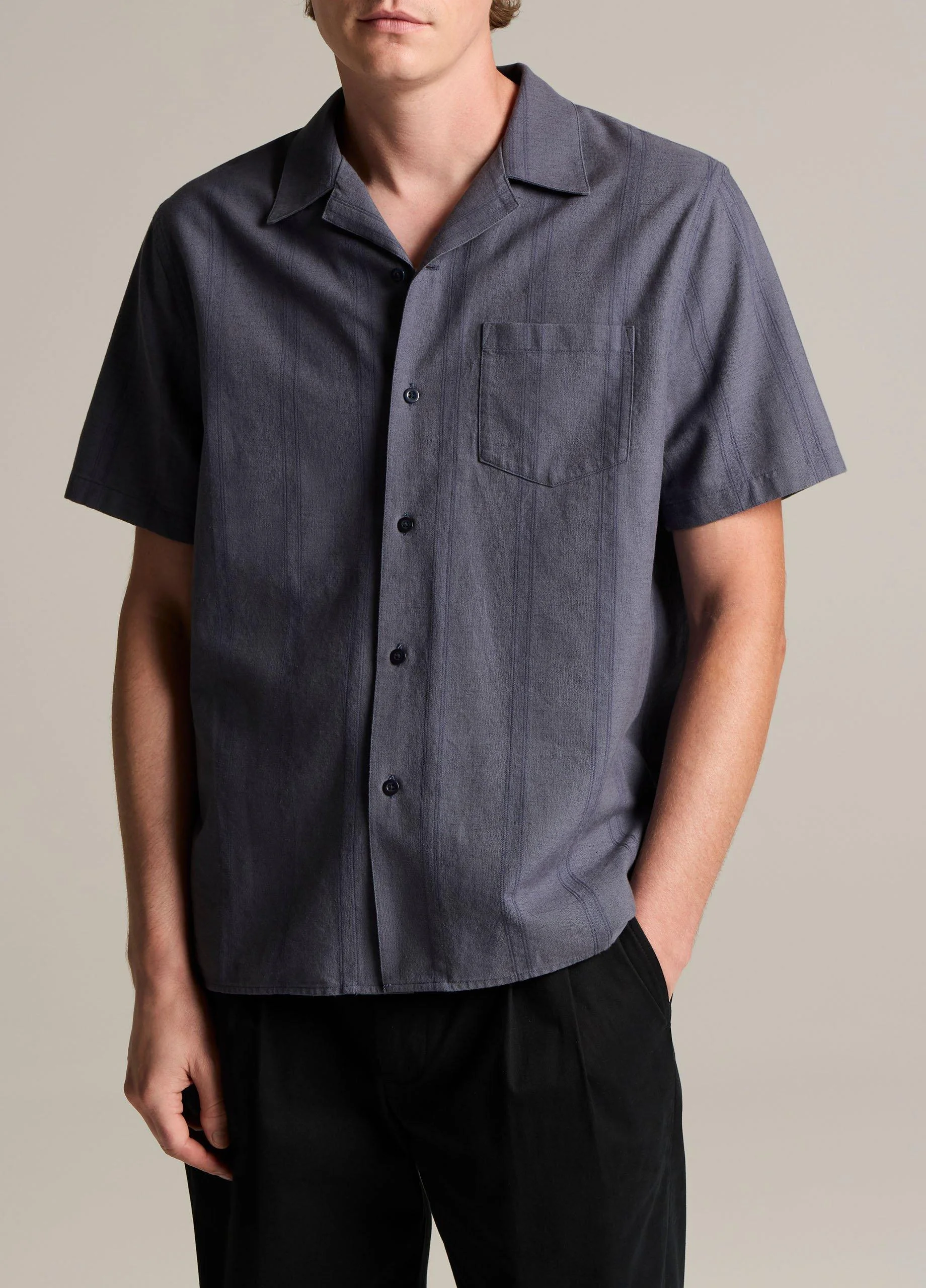 Cove Stripe Cotton-Hemp Cabana Shirt - 1